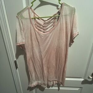 Pink Women's Top with Strappy Back